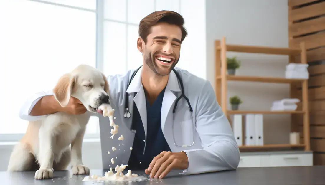 Cachorro vomitando espuma branca